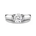 2.00 Carat Genuine Moissanite 925 Sterling Silver Half Solitaire Engagement Ring