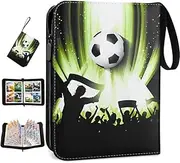 Scrapbook for Football Cards, 50 Pages 400 Cards Collector's Album Football Cards Scrapbook PU Portable Waterproof Page Protection Folder Book Cards Binder for Children