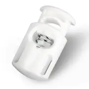 Plastic Cord Locks End Spring Stop Toggle Stoppers Multi-Colour (10PCS, White)