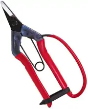 CHIKAMASA Fruit Picking Shears, Curved Blade Spring, with Guard, Plastic Coating