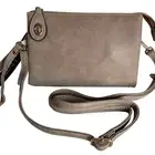 Brand New Poppi Blush Vegan Leather Crossbody Bag / Clutch taupe