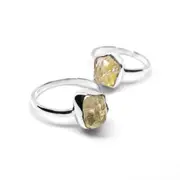 Yellow Gold Citrine Crystal Silver 925 Ring Natural Jewellery Raw Solitaire One Piece Variant Size 6 7 8 US/CA
