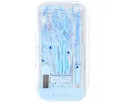 8 Pack Compass Set with Protractor Rulers Pencil for Math Geometry - Blue