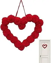 Valentine's Day Wreath - Plush Red and Pink Heart Collection, Soft Fabric Door Decor | Cozy Valentine's Decoration, Handmade Hanging Wreath, Cute Wall Accent, Valentine's Day Ornament