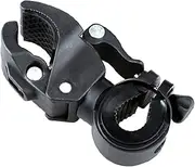 Rotating Bike Flashlight Mount Clip Holder for LED Torch Durable Black Fits Handlebars Against Wear Direction