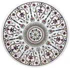 Round Marble Dining Table Top Nature Pattern Inlay Work Meeting Table for Office