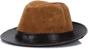 [HAMKVBPR] Jazz Hats Men's Bowler Hat Gentleman's Jazz Hat Retro Jazz Cap Unisex(Brown,X-Large)