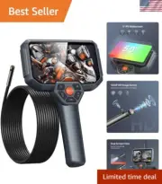 IP67 Waterproof 16.5FT Borescope Inspection Camera with 5" Split Screen Display