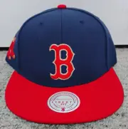 Boston Red Sox Hat Navy Blue Red Liberty Fit Snapback Mitchell & Ness OSFM