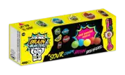 Brain Blasterz Sour Hard Candy Balls with Sour Powder Centre Novelty Sweets 45g