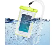 Adore RH11 1pc Luminous Waterproof Phone Case Underwater Swimming Case Phone Pouch For iPhone Samsung Xiaomi Huawei 5.5"-Green