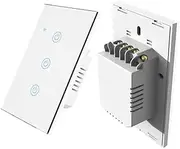 [LAPOOH] WiFi Touch Panel Switch Home Smart Switch Panel LED Indicator Light Tempered Glass Panel Light Switch Work with App Wall Touch Smart Switch