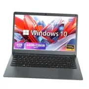 14" FHD Lightweight Laptop, Intel Celeron 192GB(64GB eMMC + 128GB SSD) Gray