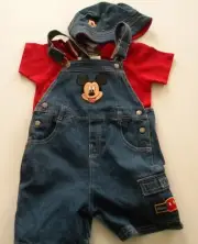 Boys 5T Overall Hat Shirt Outfit Wonderful World Of Disney Mickey Mouse
