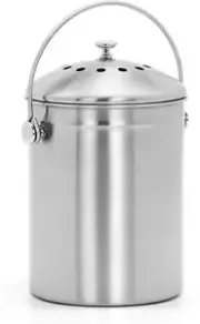 Stainless Steel Compost Bin for Kitchen Benchtop - Indoor Rust Resistant Kitchen