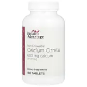 Bariatric Advantage, Non-Chewable Calcium Citrate, 180 Tablets