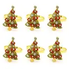 6pcs/set Napkin Holder Delicate Delicate Lovely Christmas Tree Shape Napkin Ring