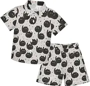 [Caihoyu] Toddler Baby Boys Short Sleeve Button Down Shirt & Casual Shorts Set Toddler Little Boys Outfit Summer Clothes Set