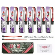 6Pcs Gaoneng 3.8V 300mAh 60C 1S LiHV Battery A30 Plug With Adapter Cable for BetaFPV Meteor65 Pro EL