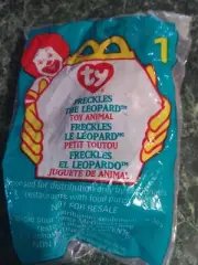 Ty Teenie Beanie Baby FRECKLES The LEOPARD #1 McDonald's Happy Meal Toy 1999 New