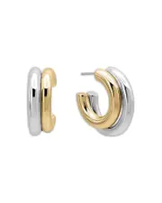 Shashi Two Tone Hoop Earrings