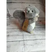 NWT!! Aurora Plush Eco Nation Recycled Plastics Stuffed Animal Gray Squirrel