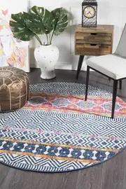 Rug Culture Multi Boho Durable Round Rug