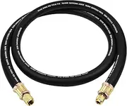 Upgrade Version 1/2" Internal Diameter High-Flow Vacuum Certified Refrigerant Hose,3/8" to 1/4" Fittings,20 Microns Vacuum,Faster HVAC Evacuation and Recovery,6-Feet,Black