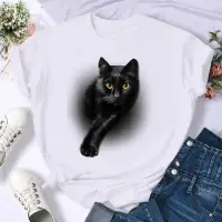 在飛比找蝦皮購物優惠-cute cat Women Tshirt遠看休閒可愛小貓新