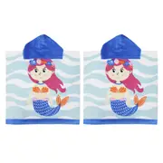 2x Onkaparinga Kids 60x120cm Soft Absorbent Hooded Beach/Swimming Towel Mermaid