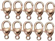 BEBEMOKO 10pcs Alloy Lobster Clasp Gold Keyring Jewelry Making Charms for DIY Necklace Bracelet