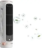 Mini Rechargeable Tower Fans, Portable Desk Fan Portable Electric Fan, Quiet Bladeless Cooling Fan,White