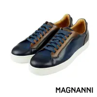 在飛比找momo購物網優惠-【MAGNANNI】西班牙拼接雙色綁帶休閒鞋 海軍藍(224