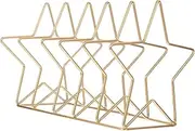 ERINGOGO 1pc Star Shaped Book Rack Elegant Desktop Bookshelf Organizer Five Pointed Star Design for Home Office for Magazines Documents Unique Present Idea