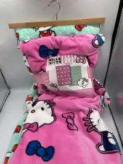 NEW Hello Kitty Sanrio 2-Pk Cloud Throw Blankets Pink & Teal 60”x70”