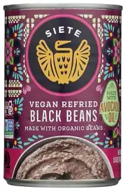 SIETE FAMILY FOODS Refried Black Beans 16 OZ