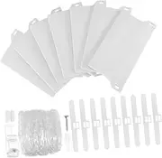 EXAOMBLE Romantic Curtain Bead Chain Vertical Blind Accessories Louver Blinds Replacement Parts Set (20 Beads 10 Plates 10 Hangers 4 Hooks)