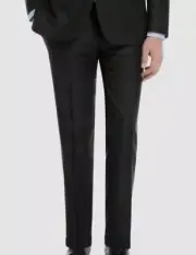 $898 Canali Men's Black Wool Twill Suit Dress Pants Size 56L