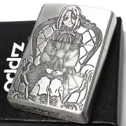 Zippo Oil Lighter Spy Room Grete Girl Silver Brass Etching Regular Case Japan