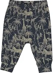 [müsli] by Green Cotton Safari Printed Pants for Baby Boys, GOTS Organic Certified Cotton Blend, Easy Changes, Machine Washable, Night Blue/ Cashmere, 18-24 Months