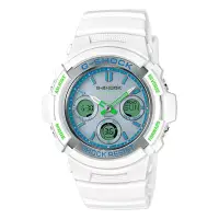 在飛比找博客來優惠-【CASIO】G-SHOCK 小清新風格太陽能電波雙顯錶-白