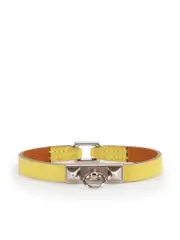 2013 Yellow Swift Leather Palladium Plated Rivale Mini Bracelet