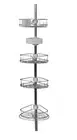 Zenna Home Rustproof Tension Pole Shower Caddy with 4 Baskets in Stainless Steel