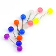 7PCS/Set Glow In The Dark Luminous Barbell Tongue Rings Body Piercing Jewelry io