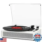 VinylsLink Record Player Bluetooth with Bulit-in Speaker Vintage Record Playe