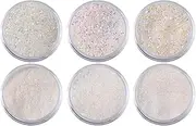 HONMEET Nail Art Sequin Powder Fine Glitter Dust for Nails White Glitter Easy to Apply