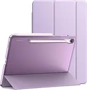 [JETech] Case for Samsung Galaxy Tab S10 FE / S9 FE 10.9-Inch, Slim Translucent Back Tri-Fold Stand Protective Tablet Cover, Support S Pen Charging, Auto Wake/Sleep (Lavender)