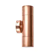 GU10 Exterior Double Fixed Up/Down Wall Pillar Light Copper IP65 - PGUDC