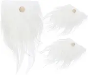1 Set Precut Gnome Gnome Beard Handmade Materials Christmas Holiday Party Decoration Faux Fur Beard Gnome Making Beard Fake Gnome Beard Doll Wood Bead Nose Pre-Cut Gnome Beard White
