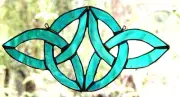 27cm x 14cm ALL COLORS AVAILABLE Authentic Stained Glass CELTIC KNOT Suncatcher